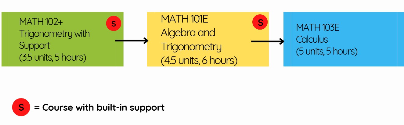 Calculus course sequence - Math 102+ then Math 101E then Math 103E