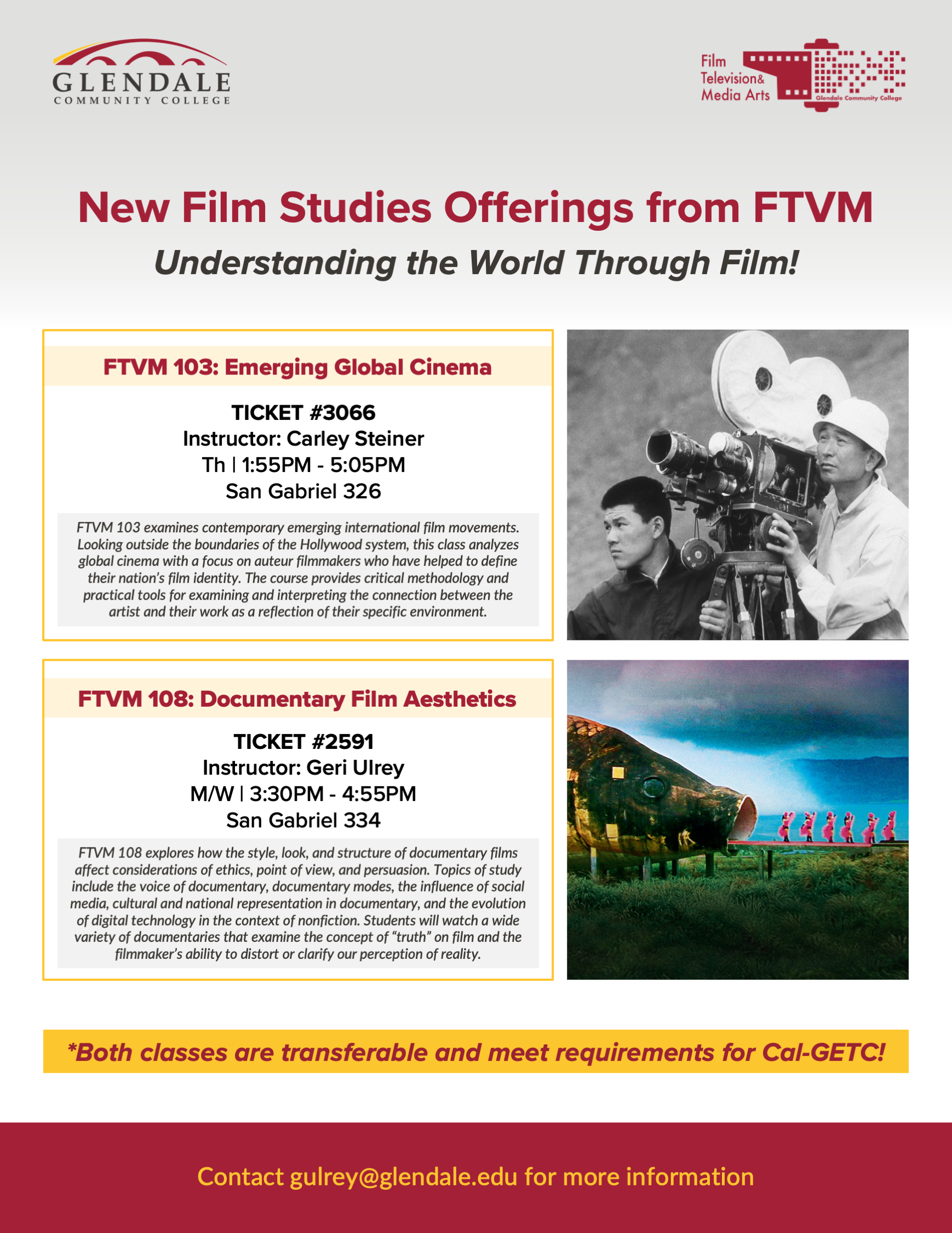 New Film Studies Offerings from FTVM 2