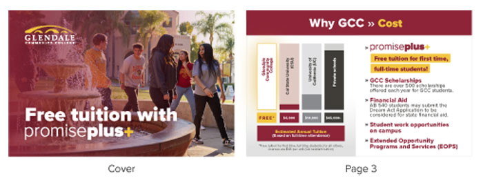 Examples of Student Outreach Services: Graduation Seniors Mailer 2023 promoting the Promise Plus program