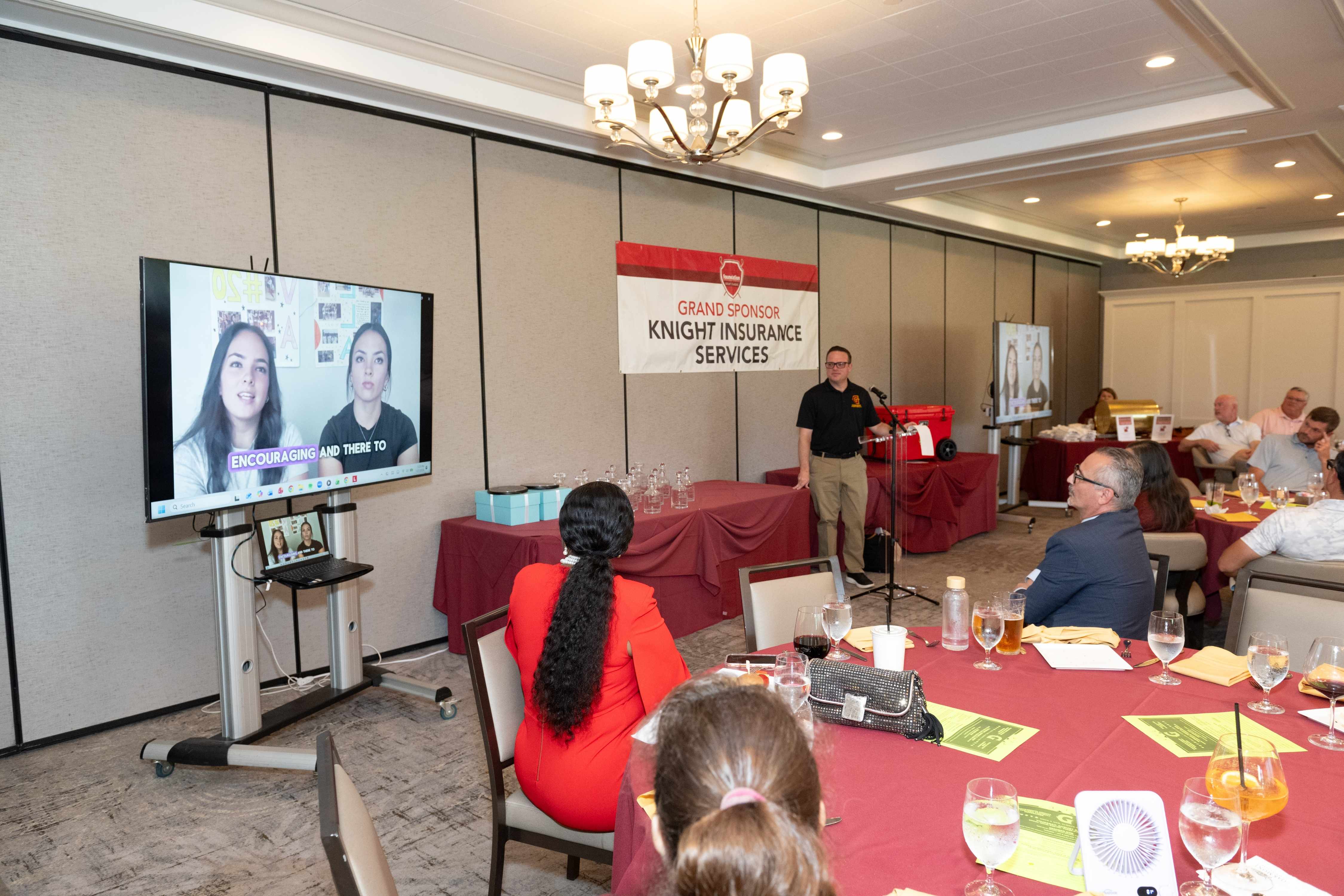 Dr. Ryan Cornner presents Ava and Ella Costley the Trueblood Family Scholarship recognizing their outstanding academic achievements and dedication to the GCC community. Ava and Ella went back home to New Zealand and recorded a heartfelt message thanking GCC for the life-changing experience.