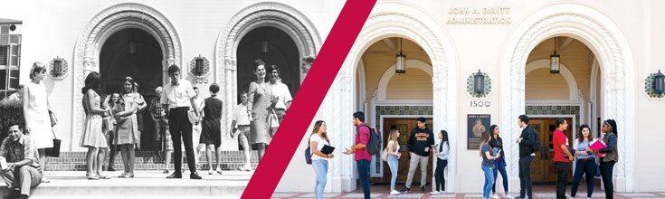GCC past & present, front of Administration bldg.