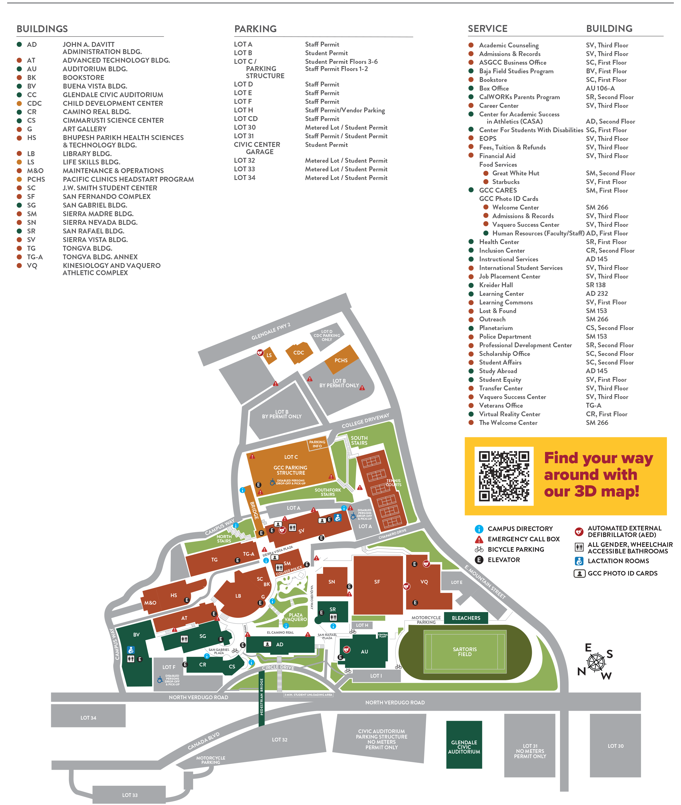 Campus map with QRC