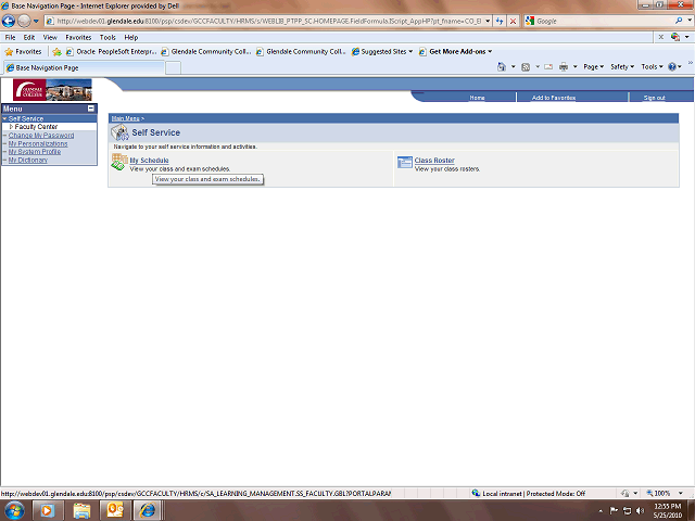 My Schedule link