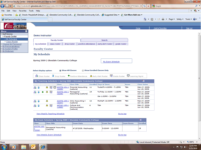 schedule screen